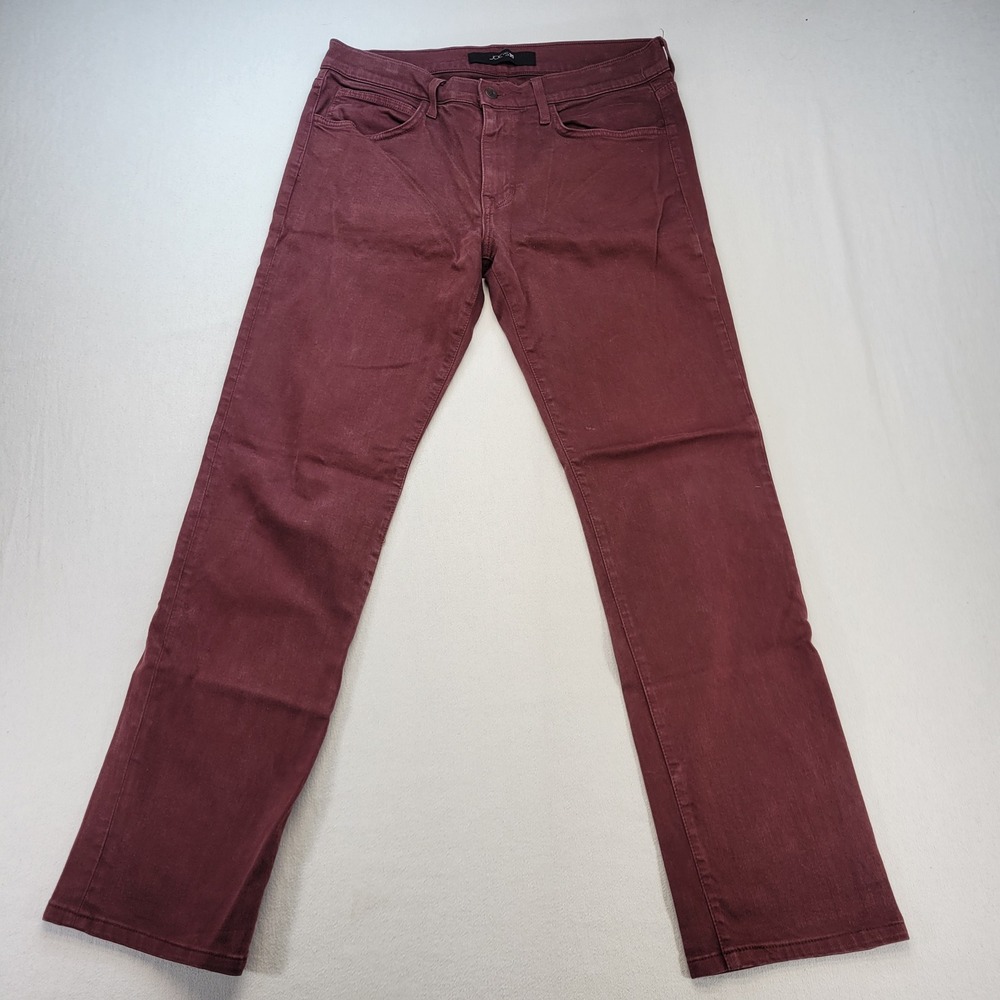 Joe's Jeans Straight Narrow Jeans Mens 33x31 Burgundy Slim Straight Denim